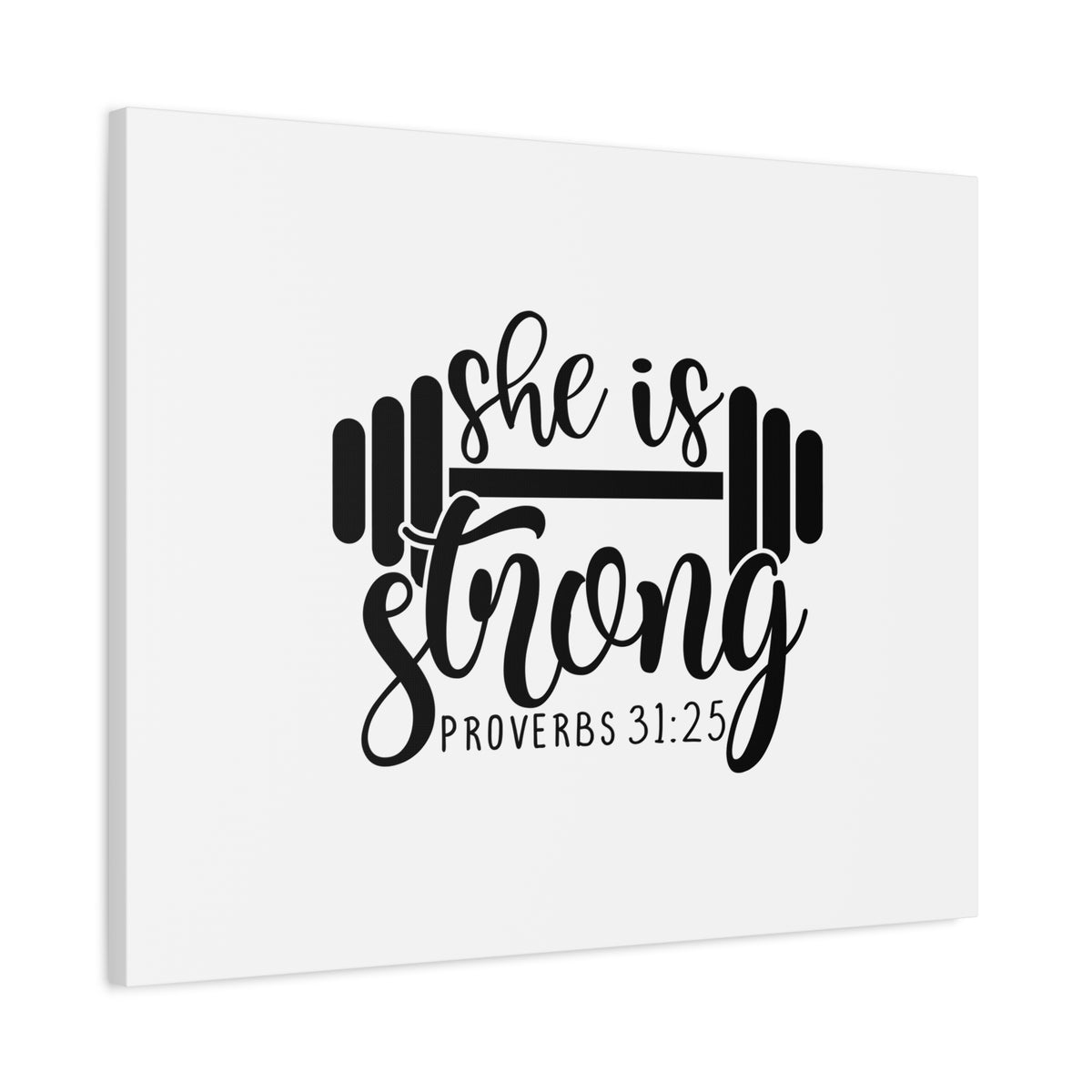 Scripture Canvas She Is Strong Proverbs 31:25 Christian Wall Art Bible Verse Print Ready to Hang