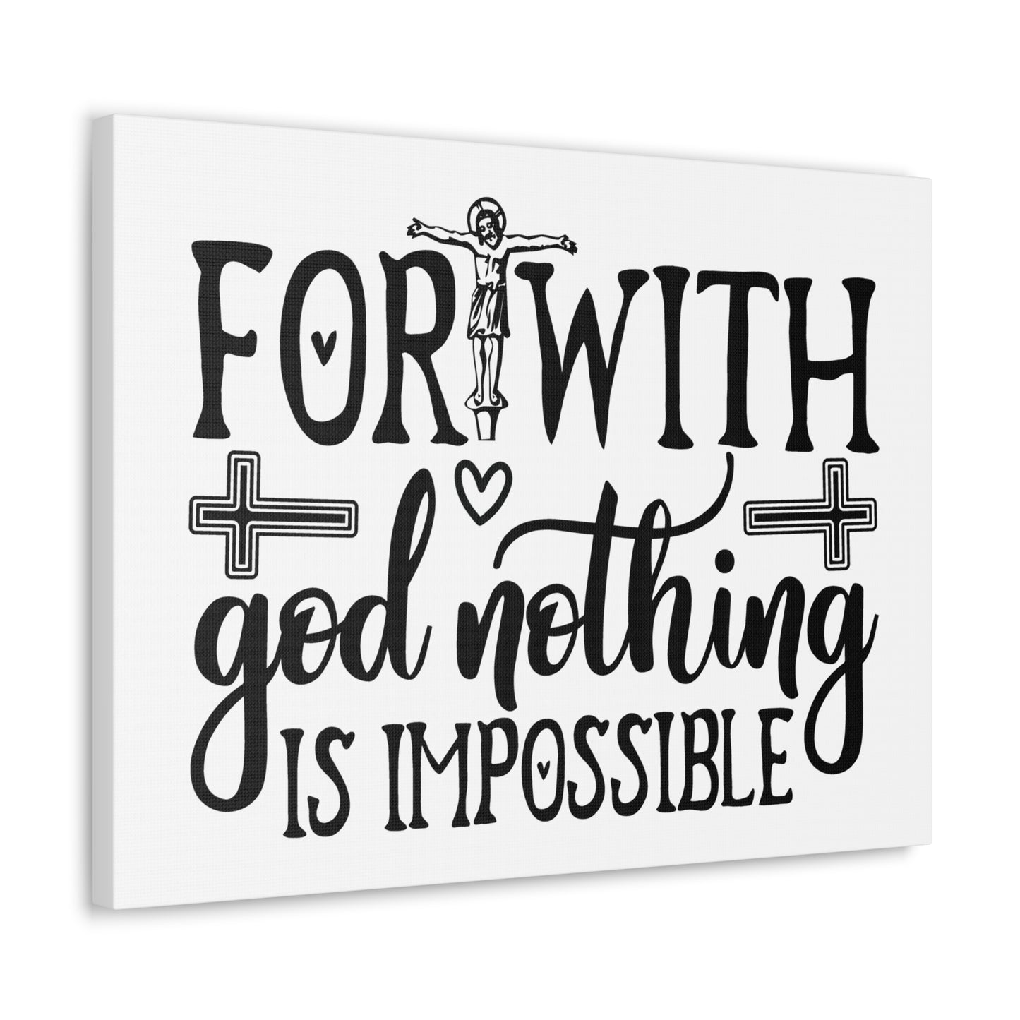 With God Nothing Is Impossible Luke 1:37 Christian Wall Art Print Ready to Hang