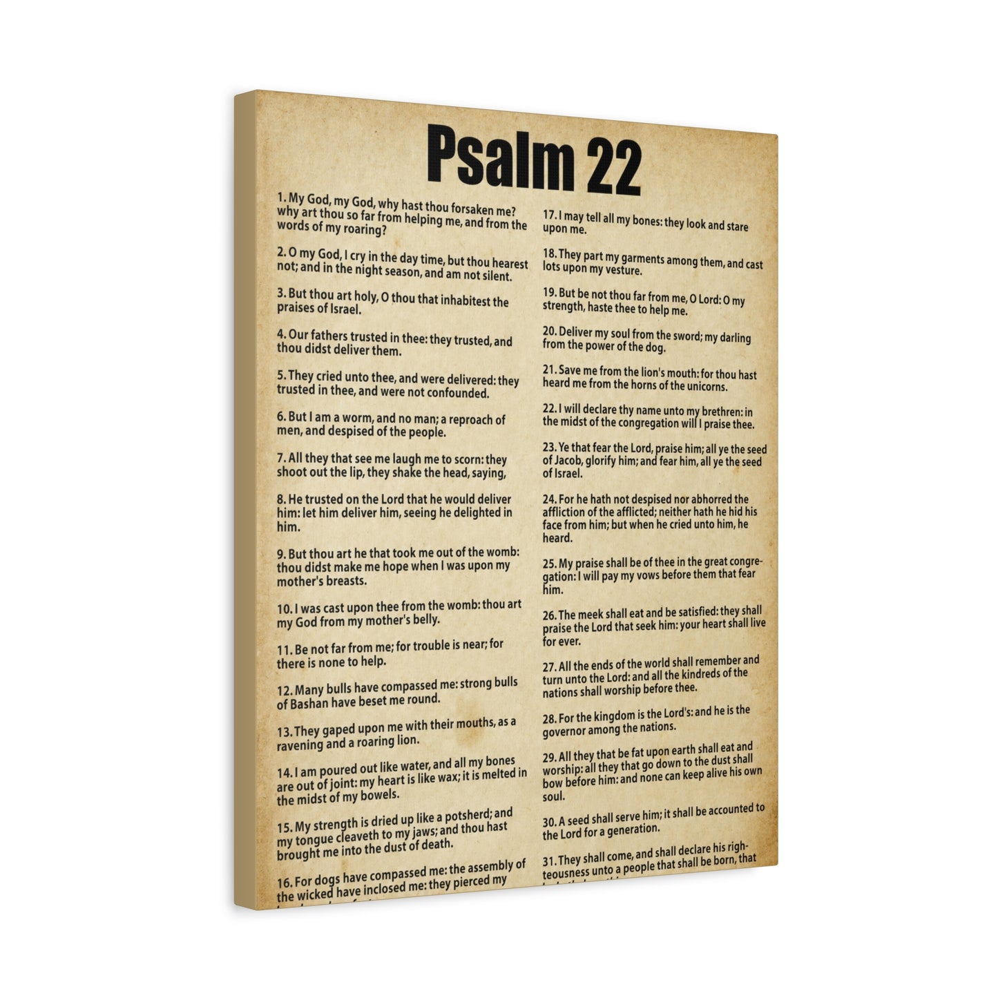 Scripture Canvas Desperate For God's Help Psalm 22 Christian Wall Art Bible Verse Print Ready to Hang