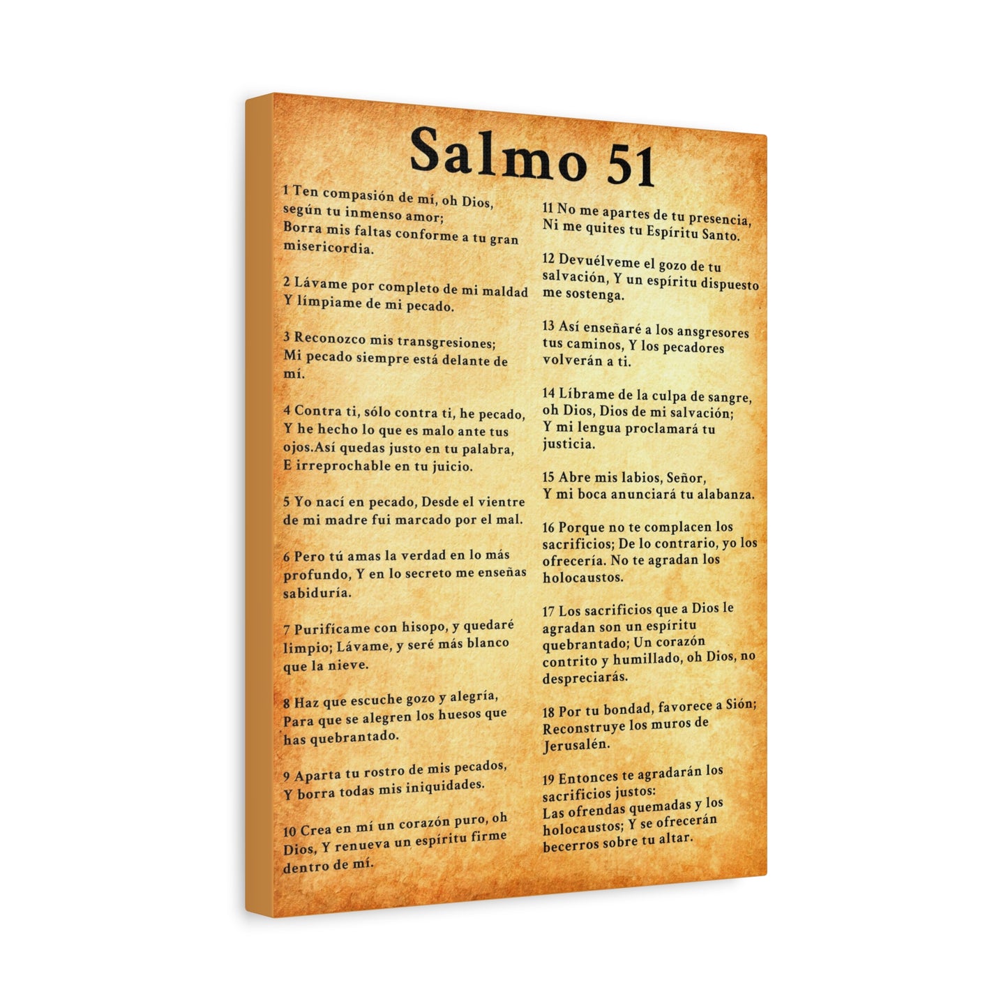Scripture Walls Salmo 51 Chapter Gold Christian Wall Art Print Ready to Hang Unframed