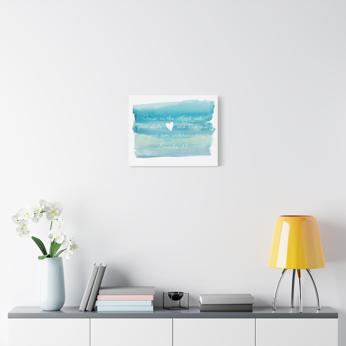 Scripture Canvas In The Lord Proverbs 3:5 Christian Wall Art Bible Verse Print Ready to Hang