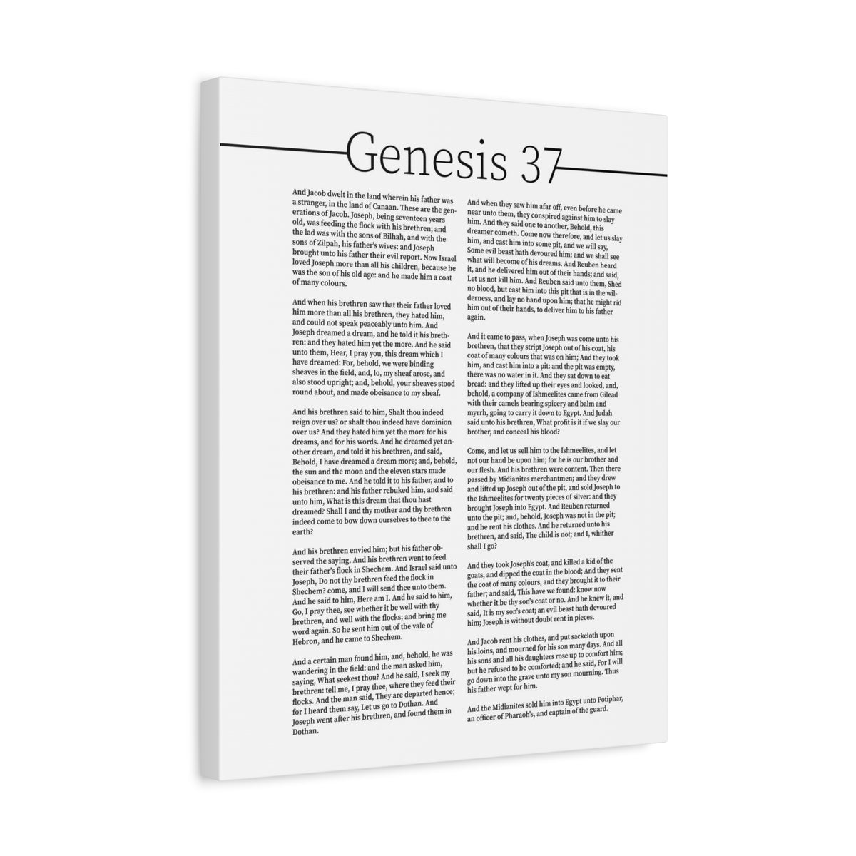 Scripture Canvas Joseph And The Coat Of Many Colours Genesis 37 Christian Wall Art Bible Verse Print Ready to Hang