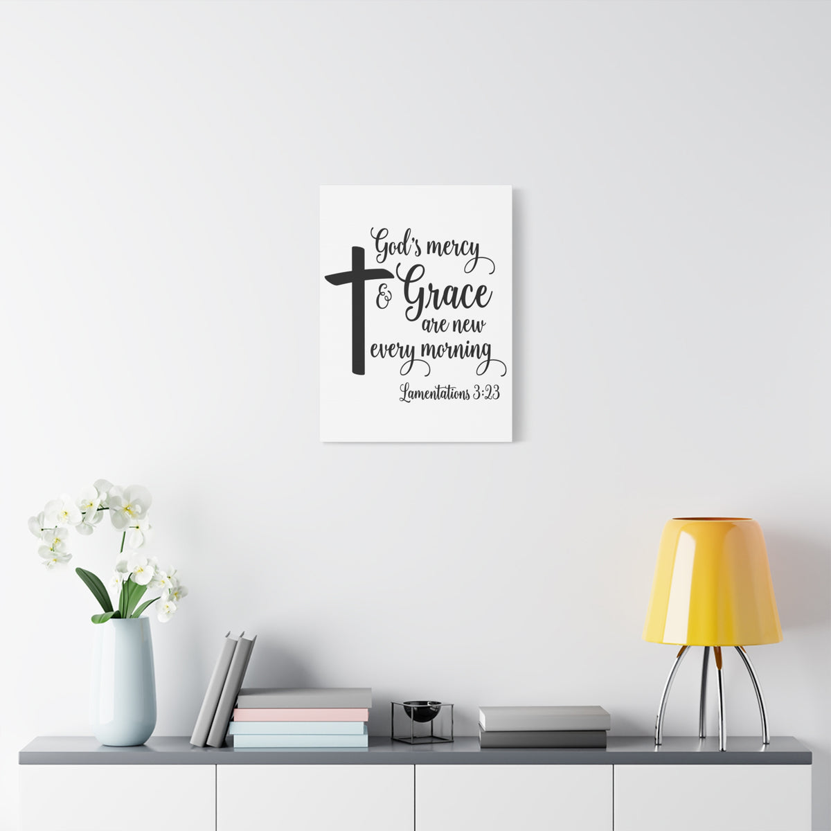 Scripture Canvas Grace Are New Lamentations 3:23 Christian Wall Art Bible Verse Print Ready to Hang