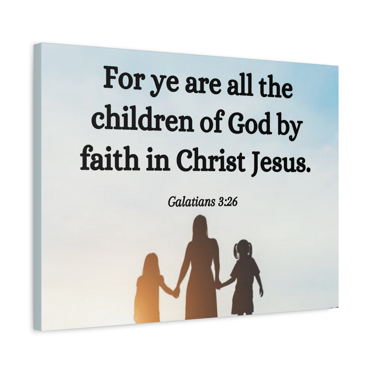 Scripture Canvas By Faith Galatians 3:26 Christian Wall Art Bible Verse Print Ready to Hang