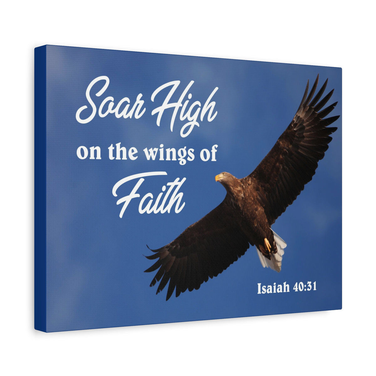 Scripture Canvas Soar High Isaiah 40:31 Christian Wall Art Bible Verse Print Ready to Hang
