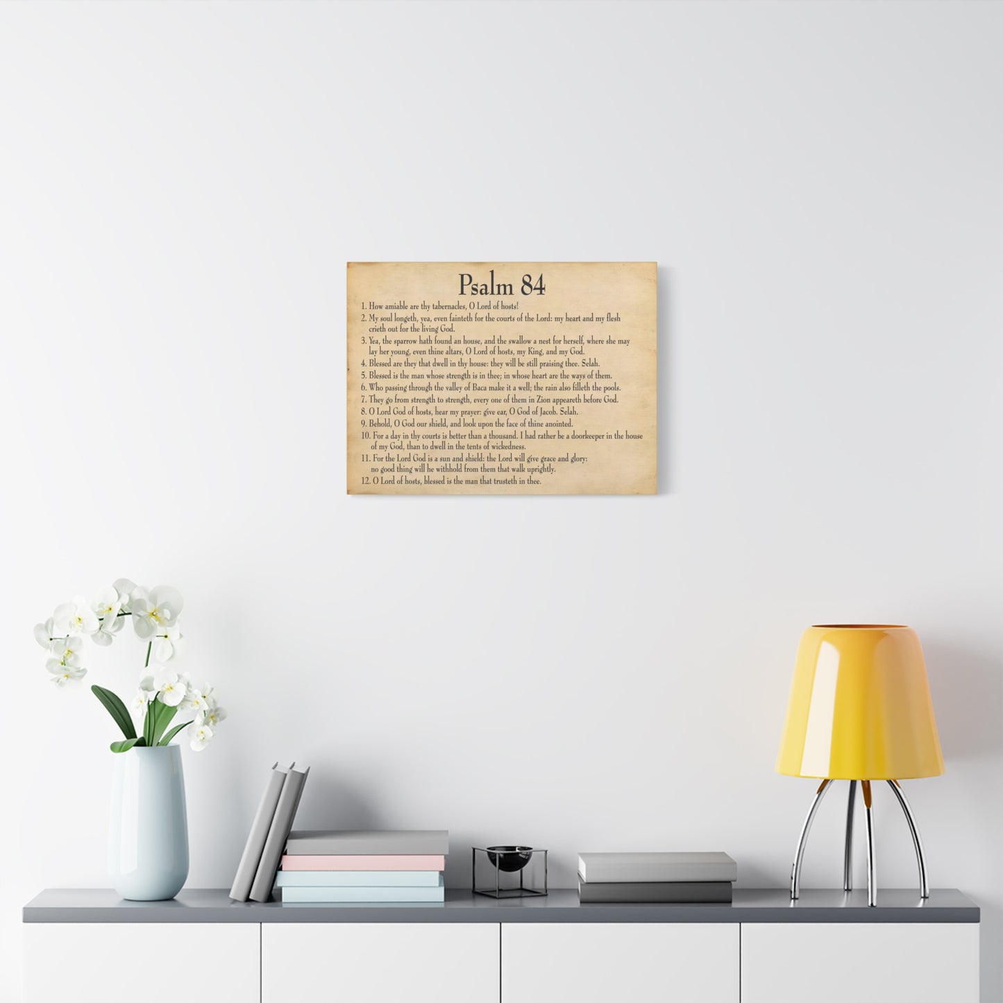 Scripture Walls Dwelling In God's Presence Psalm 84:4 Christian Wall Art Bible Verse Print Ready to Hang