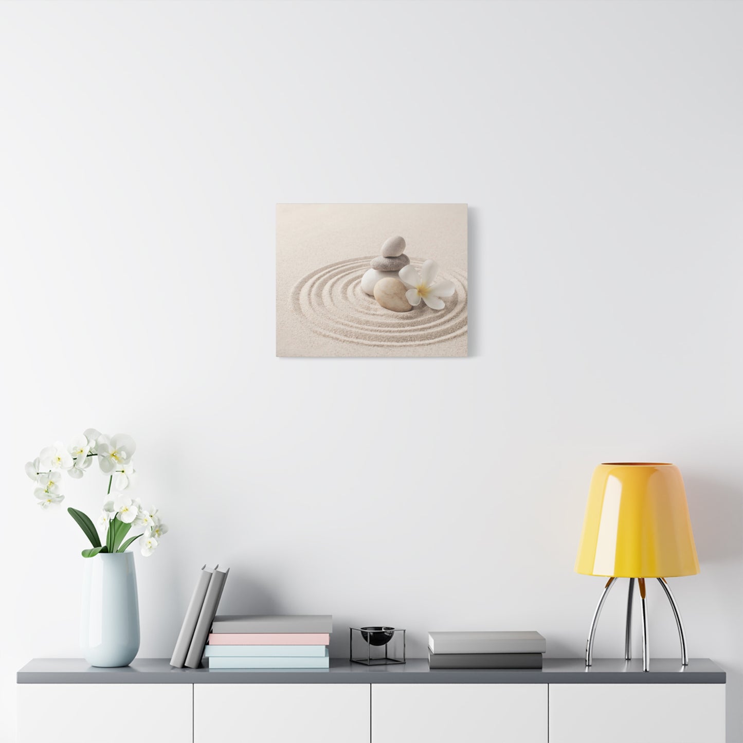 Stacked Zen Stones Forest Floral Nature Photography Canvas Wall Art for Home Decor Ready-to-Hang