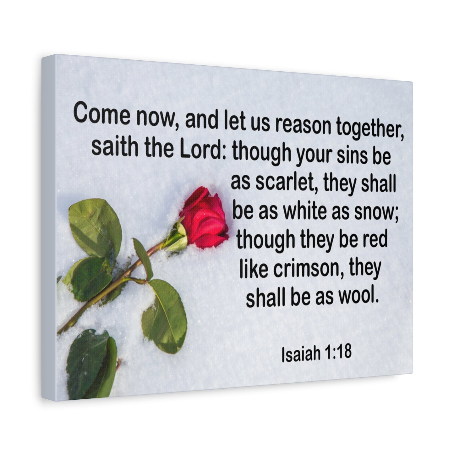 Bible Verse Canvas Come Now Isaiah 1:18 Christian Home Décor Wall Art Scripture Ready to Hang Faith Print