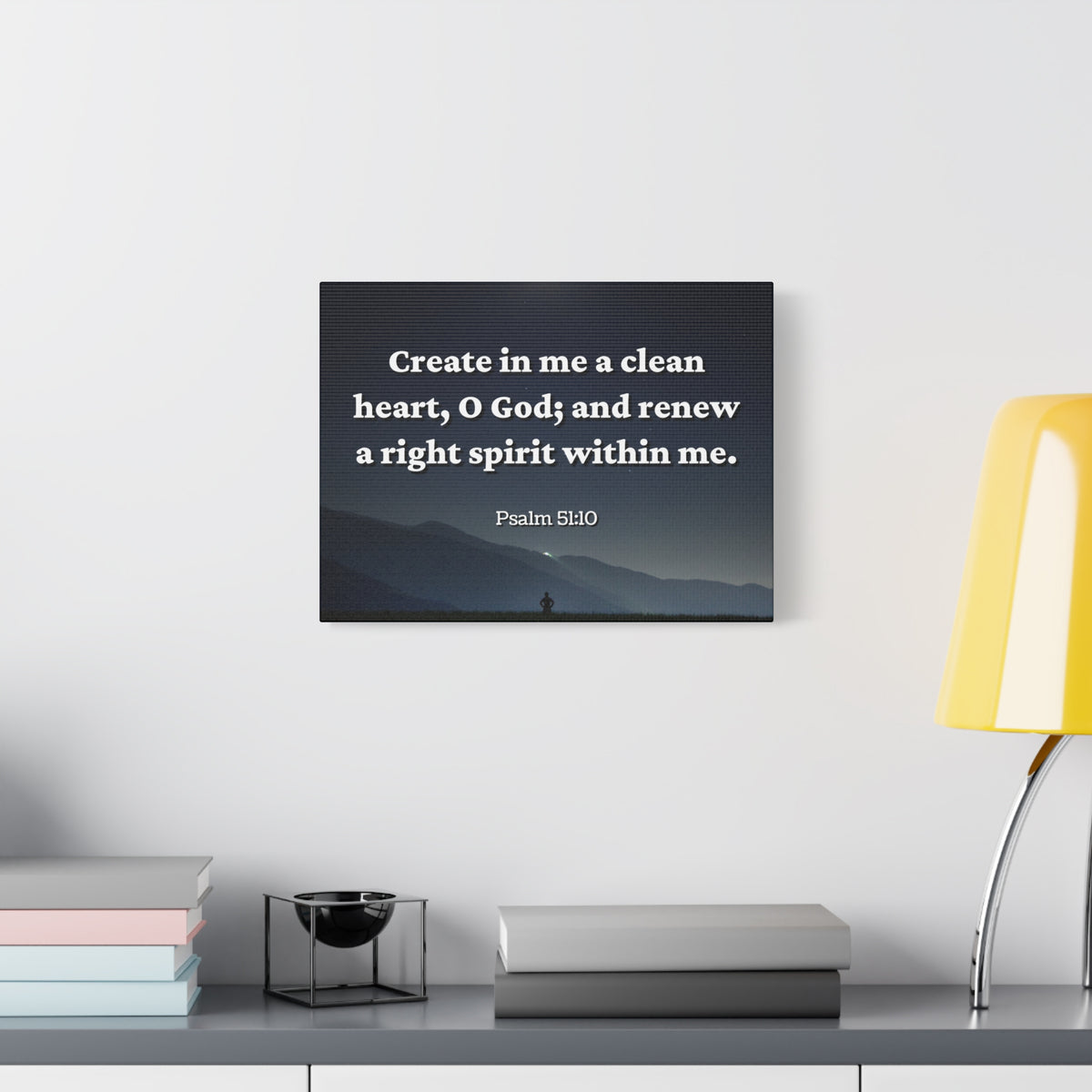Scripture Canvas Right Spirit Psalm 51:10 Christian Wall Art Bible Verse Print Ready to Hang
