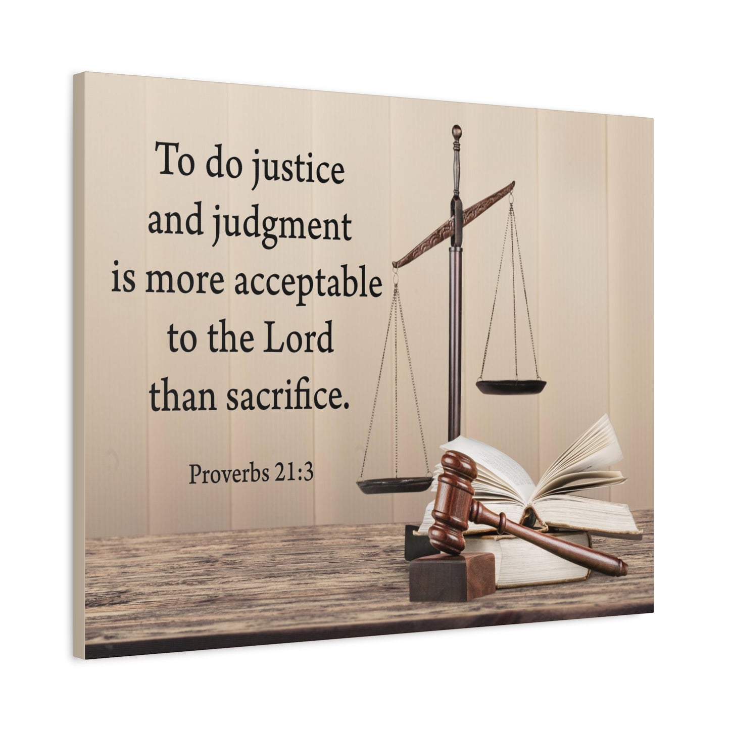 Scripture Walls Judgment and Justice Proverbs 21:3 Bible Verse Canvas Christian Wall Art Ready to Hang