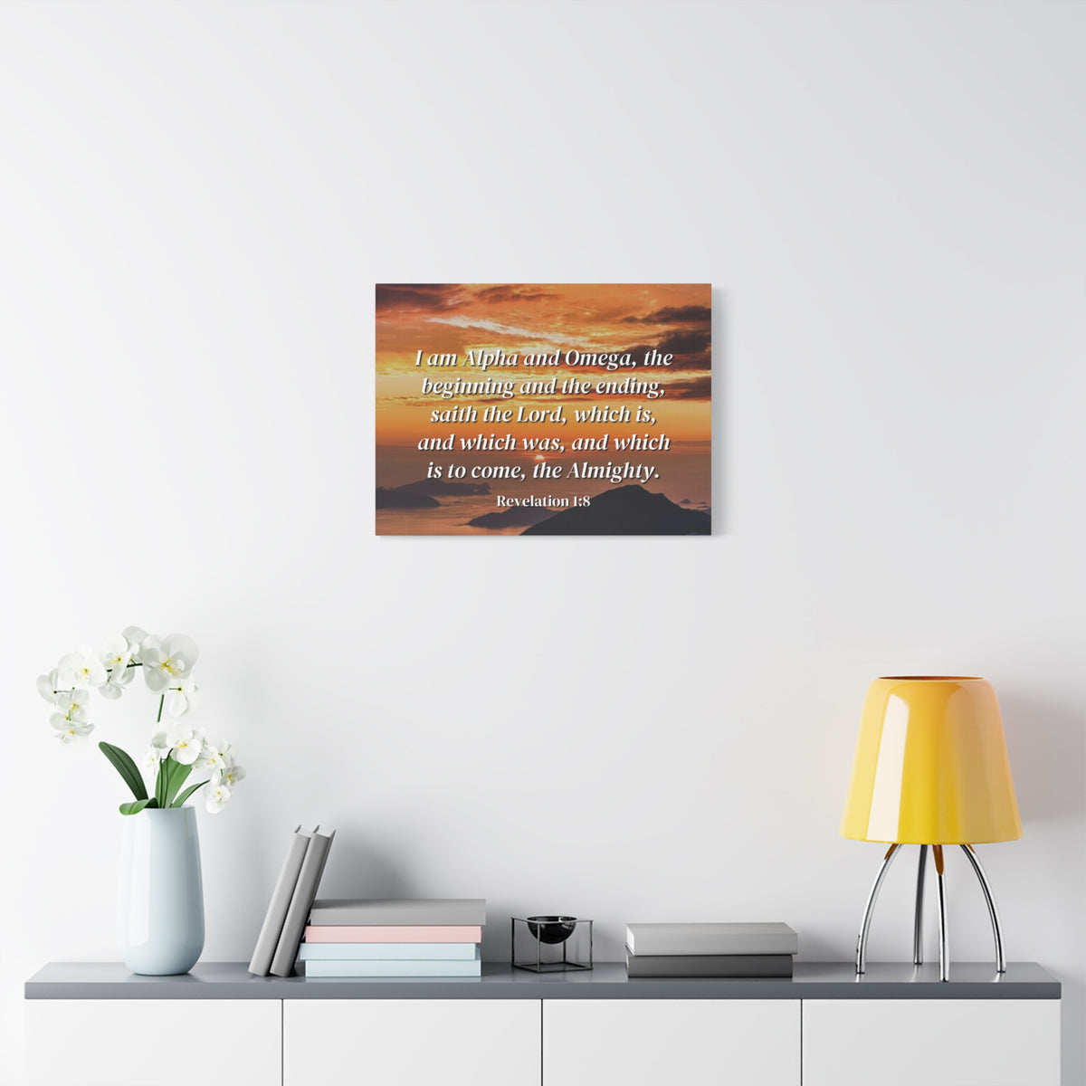 Scripture Canvas The Almighty Revelation 1:8 Christian Wall Art Bible Verse Print Ready to Hang