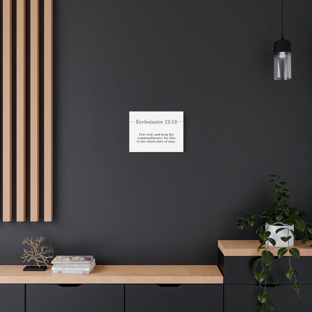 Scripture Canvas The Whole Duty Ecclesiastes 12:13 Christian Wall Art Bible Verse Print Ready to Hang