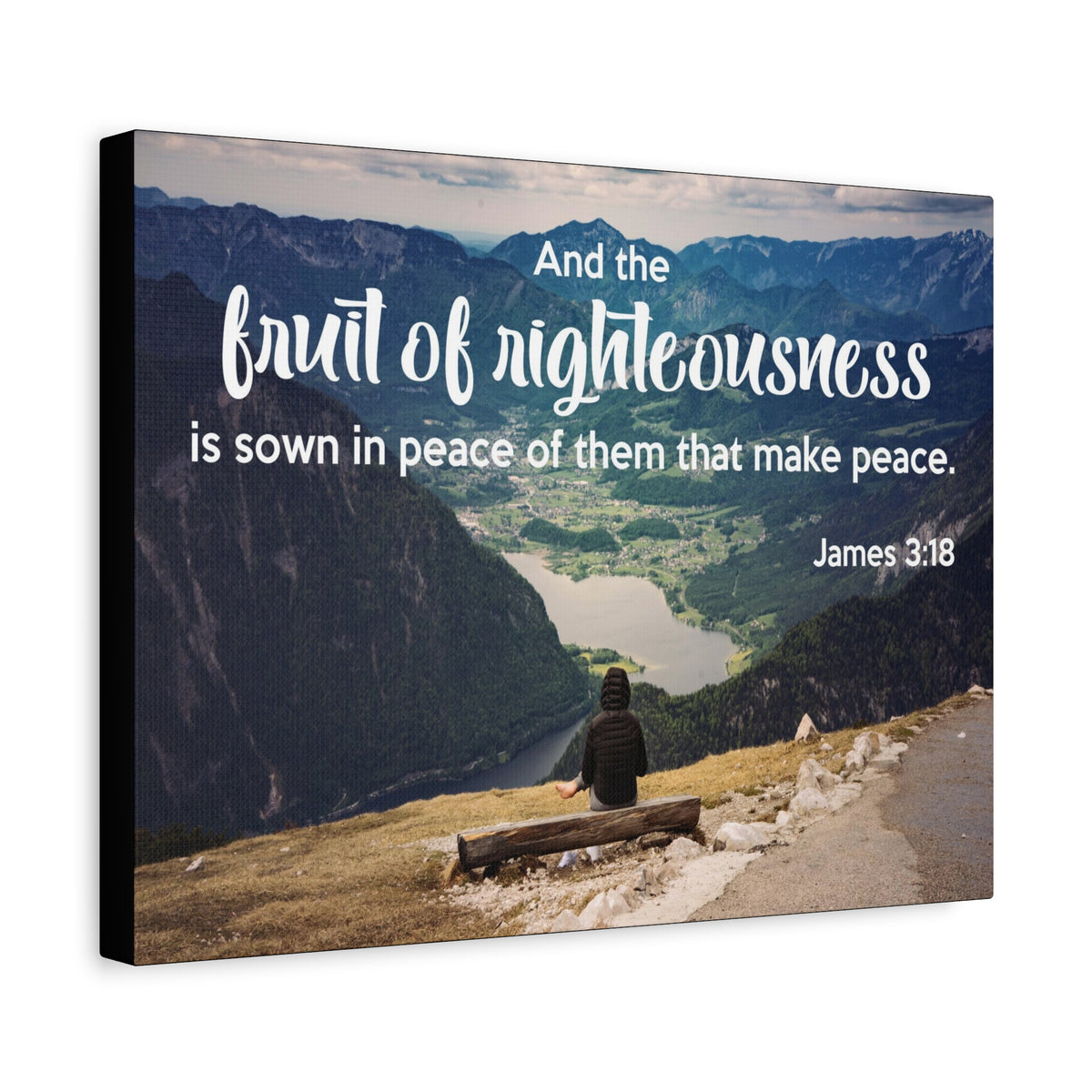 Scripture Canvas Fruit of Righteousness James 3:18 Christian Wall Art Bible Verse Print Ready to Hang