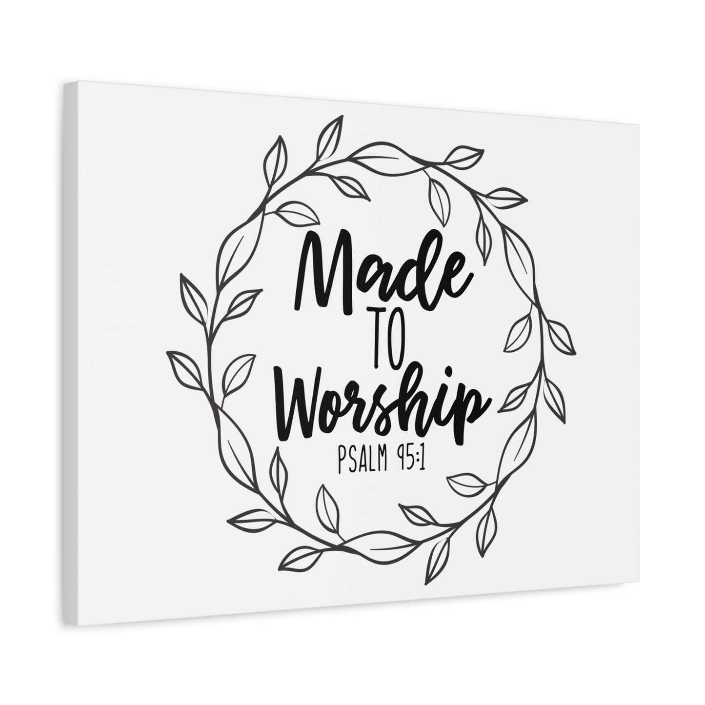 Scripture Canvas Made To Worship Psalm 95:1 Christian Wall Art Bible Verse Print Ready to Hang