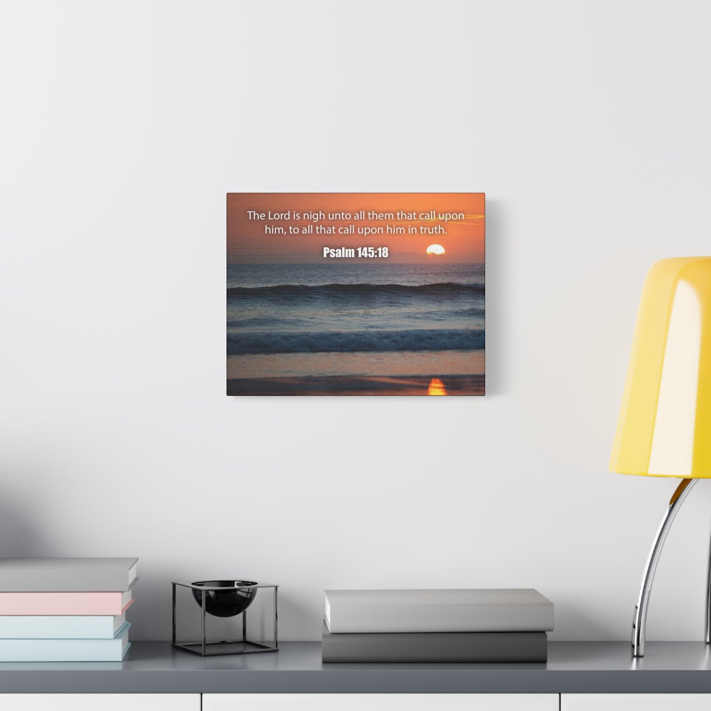 Bible Verse Canvas The Lord is Nigh Psalm 145:18 Christian Home Decor Scripture Art