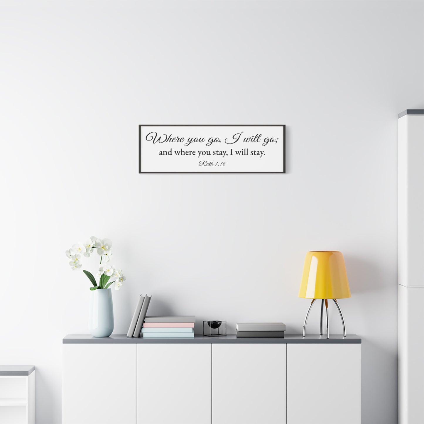Scripture Walls Ruth 1:16 White Bible Verse Canvas Christian Wall Art Ready to Hang Unframed