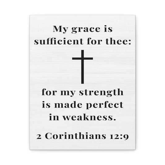 2 Corinthians 12:9 My Grace is Sufficient Bible Verse Canvas Christian Wall Art Ready to Hang Unframed