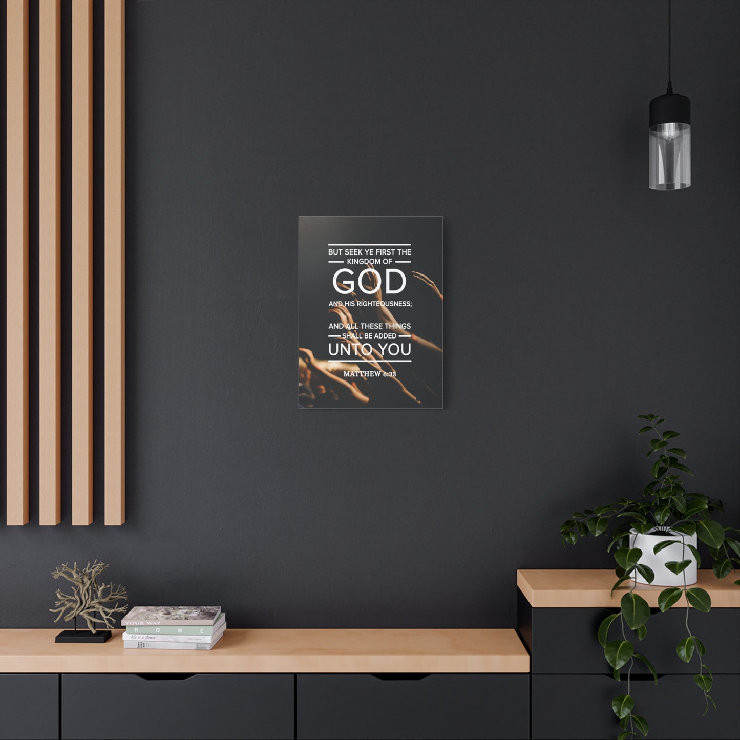 Scripture Canvas Kingdom of God Matthew 6:33 Christian Wall Art Bible Verse Print Ready to Hang