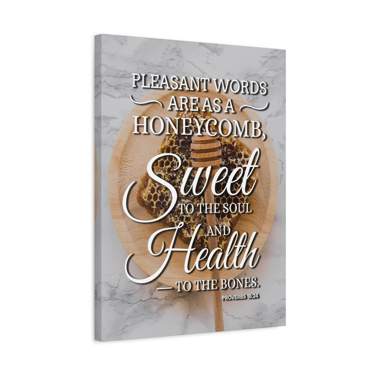 Scripture Canvas Pleasant Words Proverbs 16:24 Christian Wall Art Bible Verse Print Ready to Hang