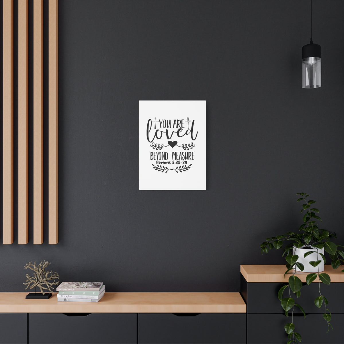 Scripture Canvas You Are Loved White Romans 8:38-39 Christian Wall Art Bible Verse Print Ready to Hang