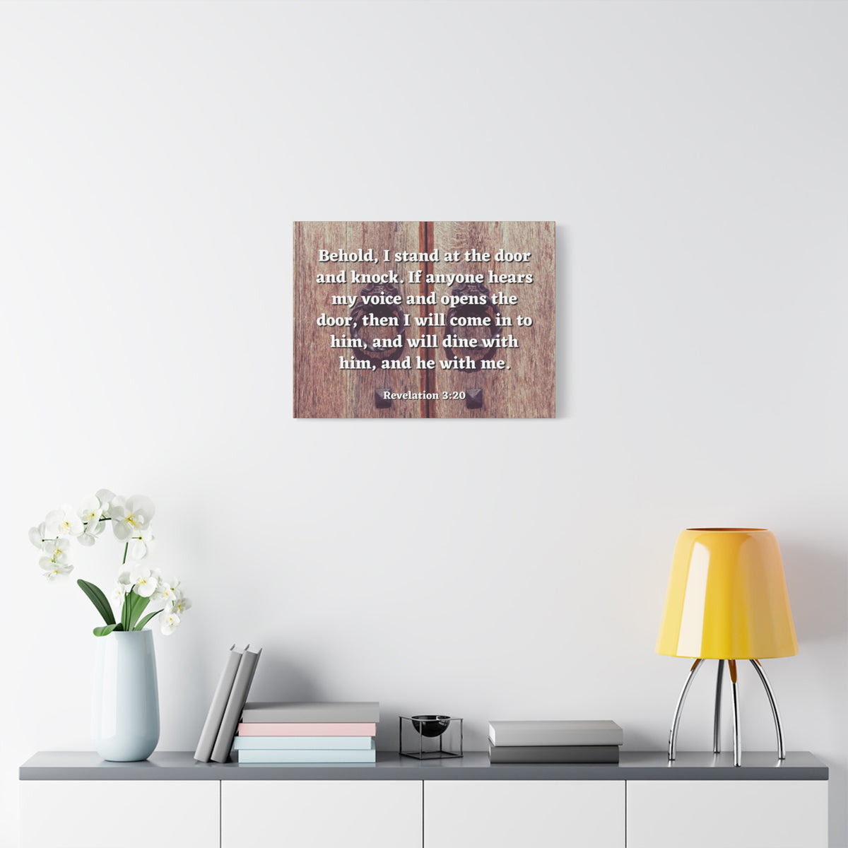 Scripture Canvas My Voice Revelation 3:20 Christian Wall Art Bible Verse Print Ready to Hang