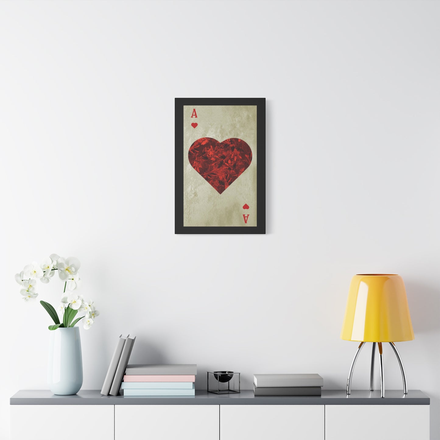 Ace Of Hearts Playing Card Canvas Wall Art for Home Decor Ready-to-Hang