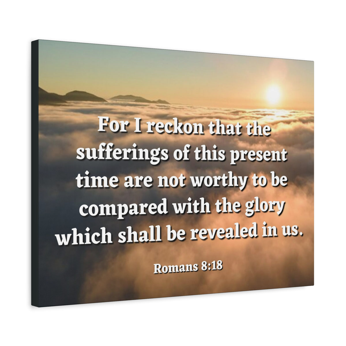 Scripture Canvas The Sufferings Romans 8:18 Christian Wall Art Bible Verse Print Ready to Hang