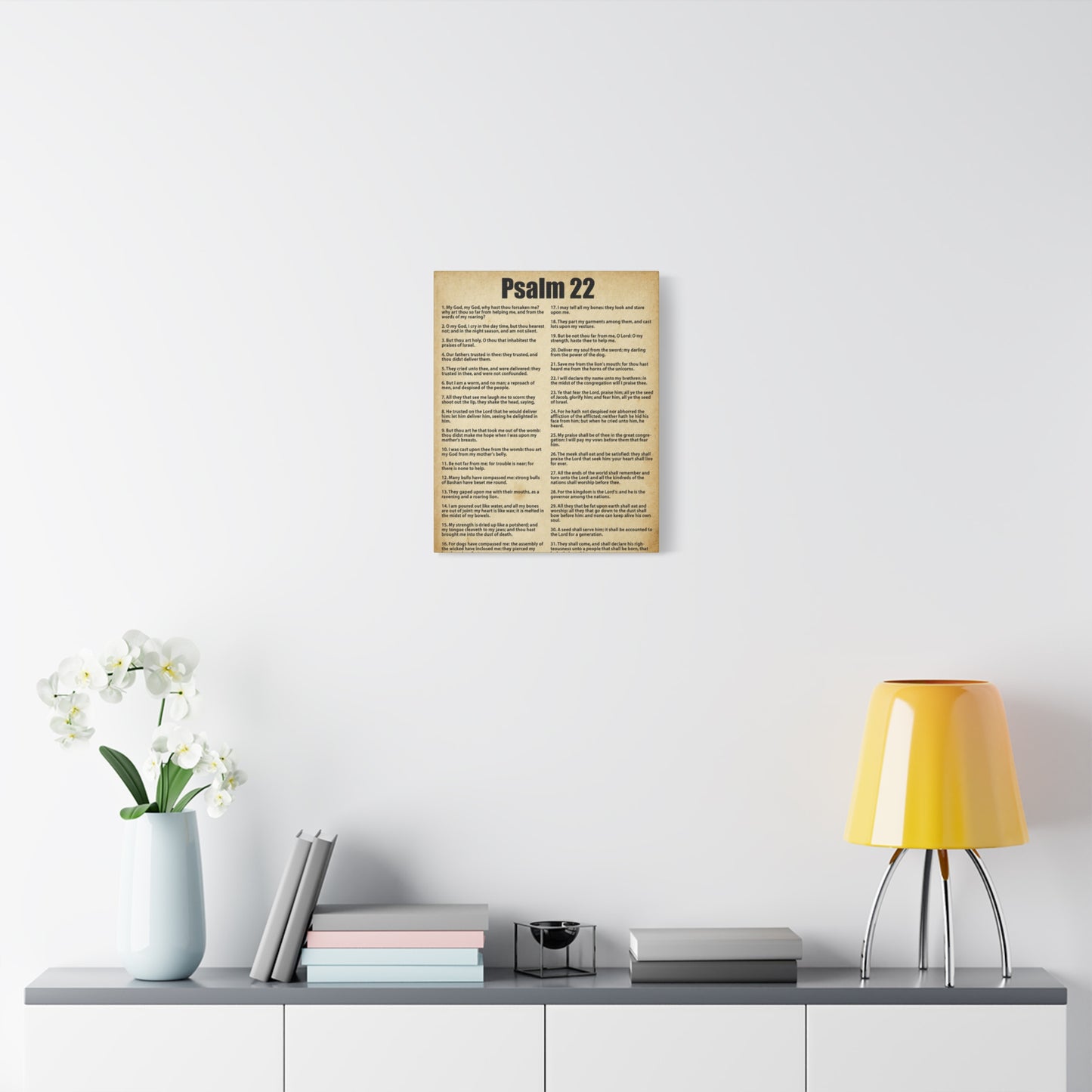 Scripture Canvas Desperate For God's Help Psalm 22 Christian Wall Art Bible Verse Print Ready to Hang