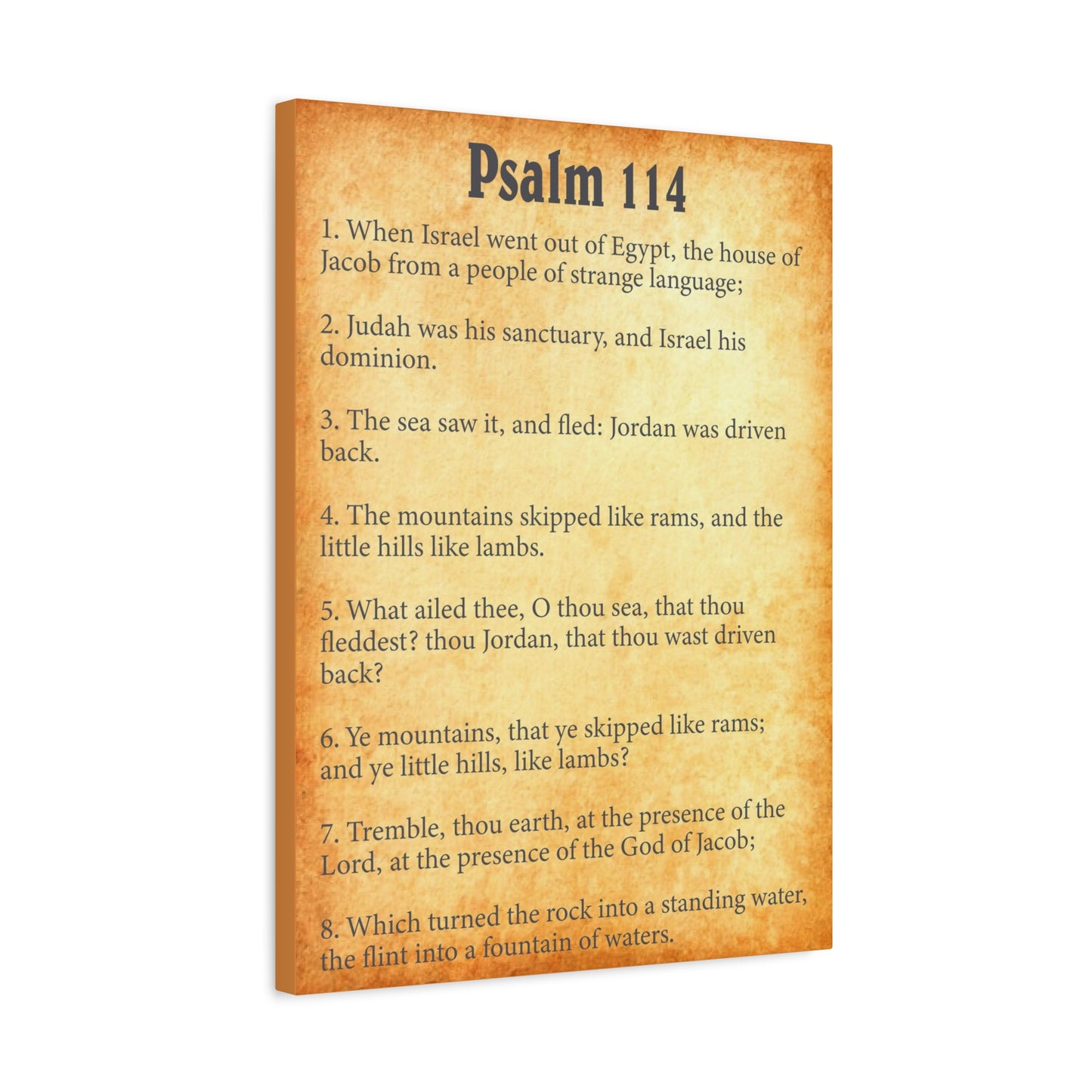 Scripture Walls Psalm 114 Gold Bible Chapter Canvas Christian Wall Art Ready to Hang