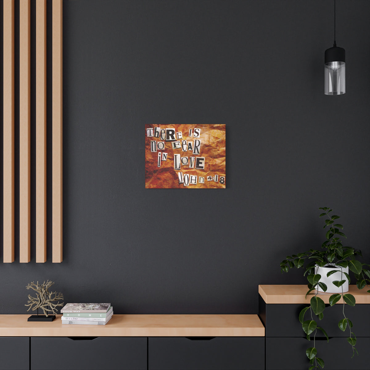 Scripture Canvas In Love John 4:18 Christian Wall Art Bible Verse Print Ready to Hang
