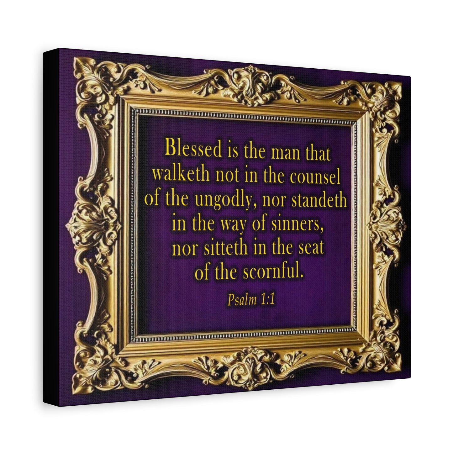 Scripture Walls Psalm 1:1 KJV Bible Verse Canvas Christian Wall Art Ready to Hang Unframed