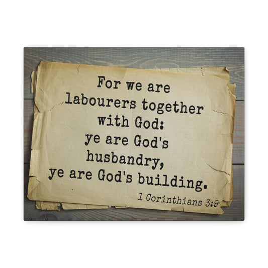 Together With God 1 Corinthians 3:9 Bible Verse Canvas Christian Wall Art Bible Verse Print Ready To Hang