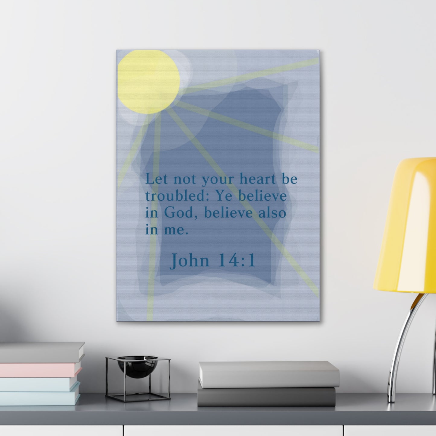 Ye Believe In God John 14:1 Bible Verse Canvas Christian Wall Art Ready to Hang