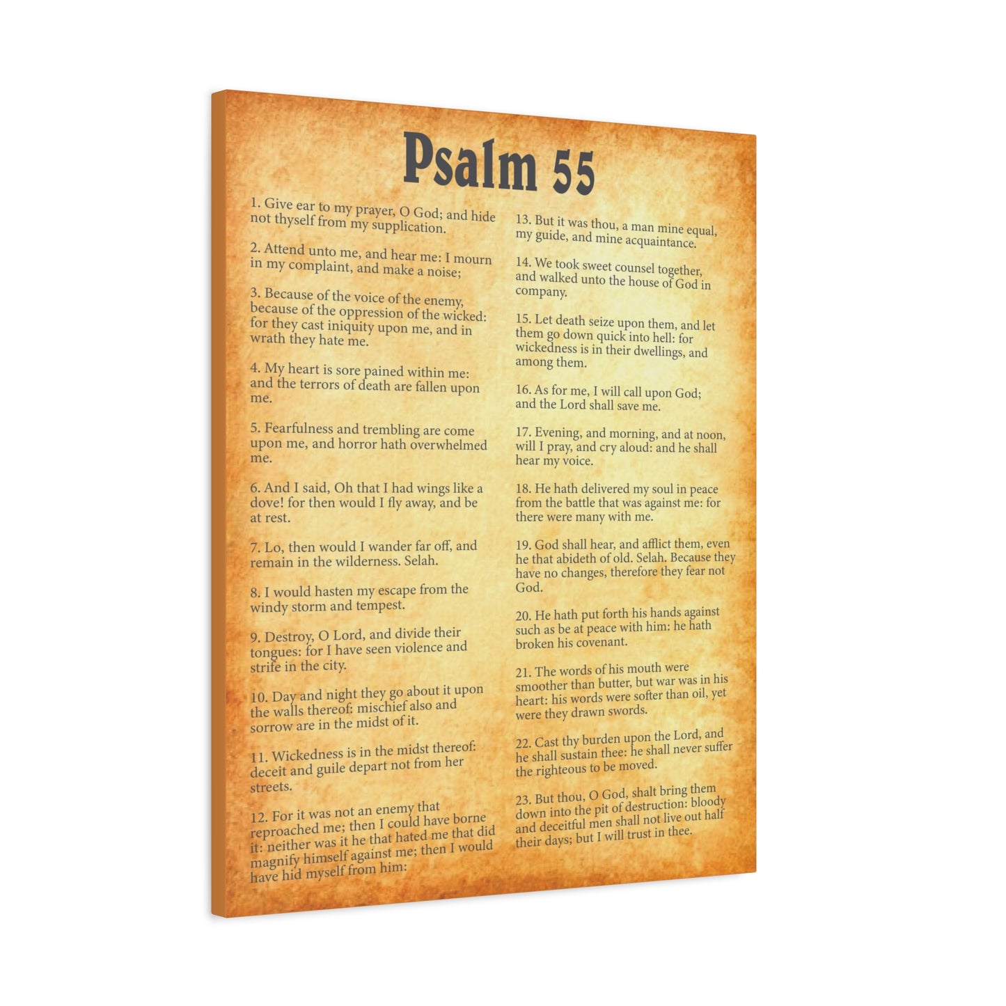 Scripture Walls Psalm 55 Gold Bible Chapter Canvas Christian Wall Art Ready to Hang