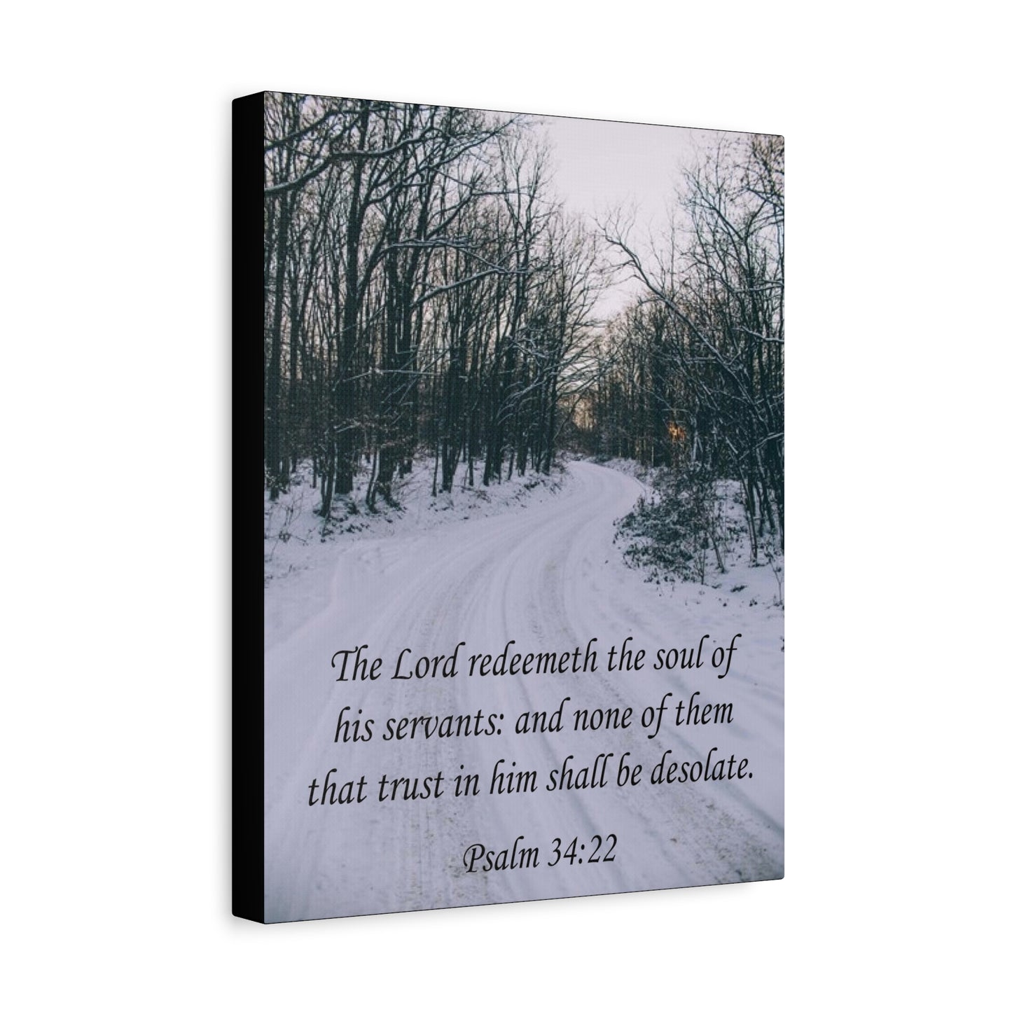 Bible Verse Canvas The Lord Redeemeth The Soul Psalm 34:22 Christian Home Décor Wall Art Scripture Ready to Hang Faith Print
