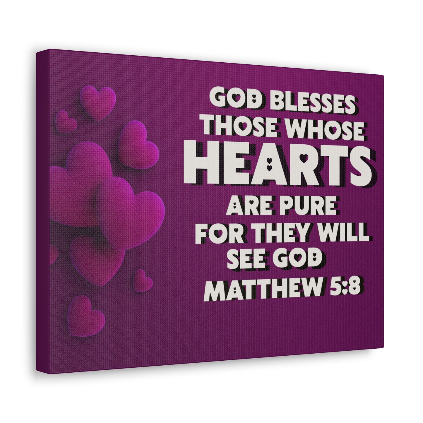 They Will See God Matthew 5:8 Bible Verse Canvas Christian Wall Art Ready to Hang
