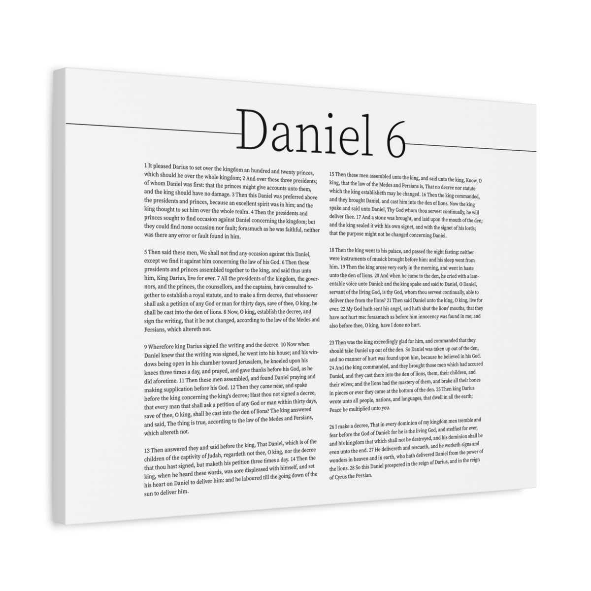 Scripture Canvas Daniel & the Lion’s Den Daniel 6 Christian Wall Art Bible Verse Print Ready to Hang