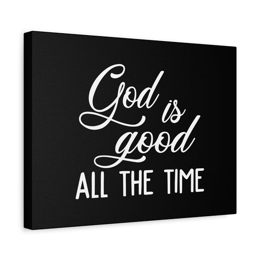 Scripture Canvas God Is Good All The Time Psalm 100:5 Black Christian Wall Art Bible Verse Print Ready to Hang