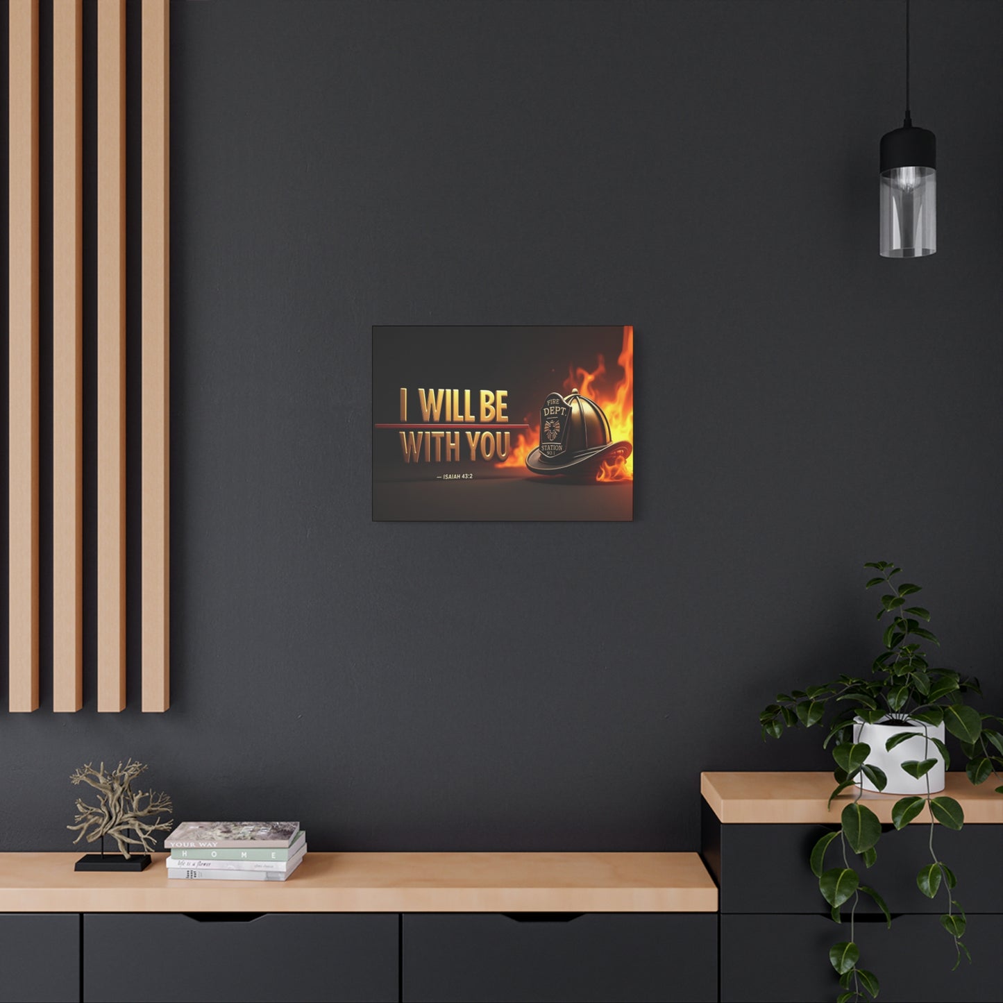 Scripture Walls Isaiah 43:2 Firefighter I Will Be With You Bible Verse Canvas Christian Wall Art Ready to Hang Unframed