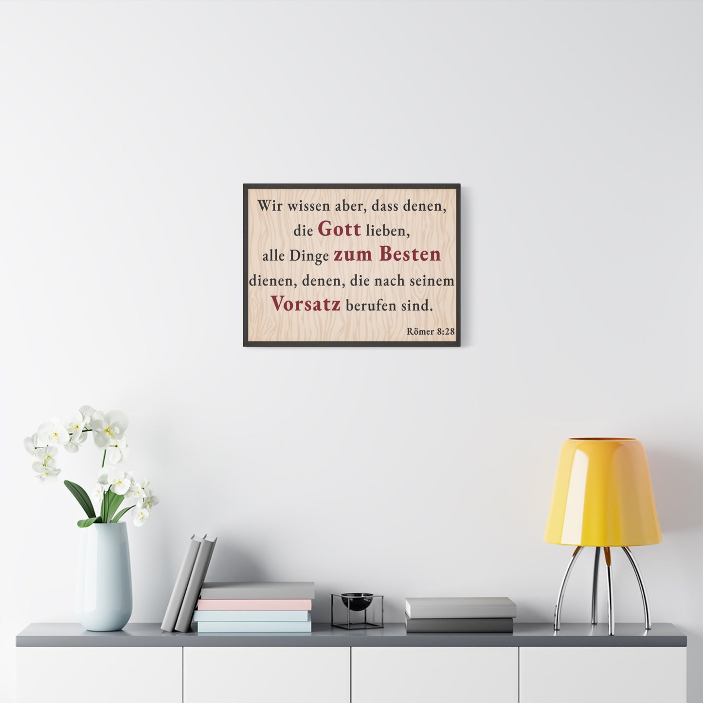 Scripture Walls Römer 8:28 Romans 8:28 German Bible Verse Canvas Christian Wall Art Ready to Hang Unframed