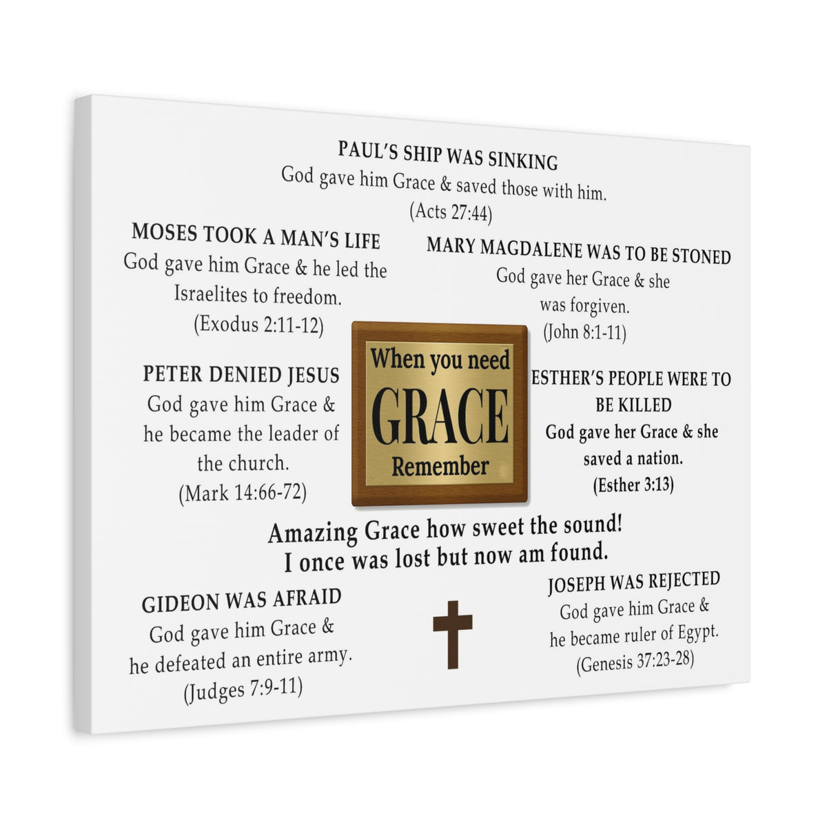 Scripture Walls When You Need GRACE Bible Verse Canvas Christian Wall Art Ready to Hang Unframed