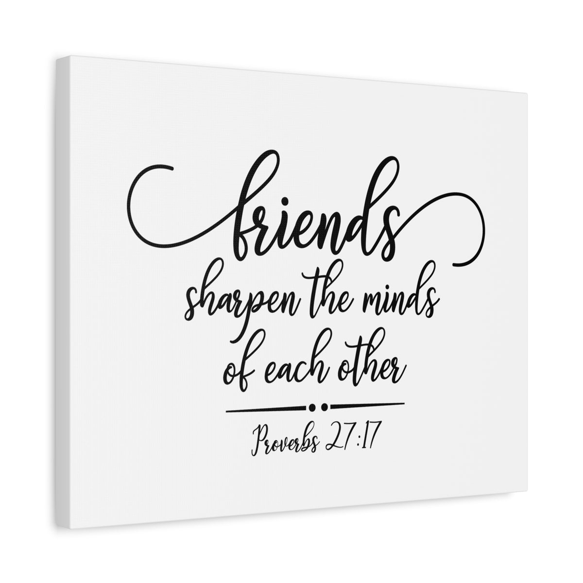 Scripture Canvas Friends Proverbs 27:17 Christian Wall Art Bible Verse Print Ready to Hang