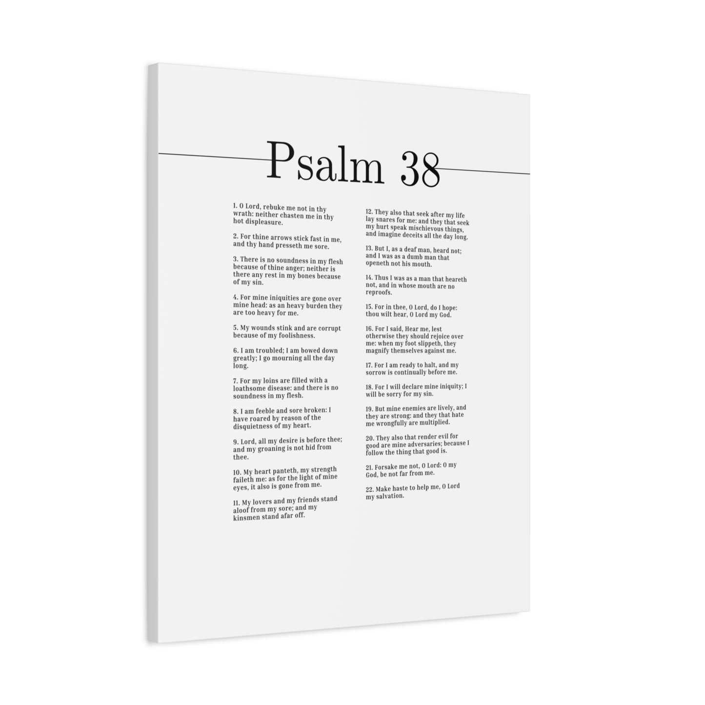 Scripture Canvas O Lord My Salvation Psalm 38 Christian Wall Art Bible Verse Print Ready to Hang