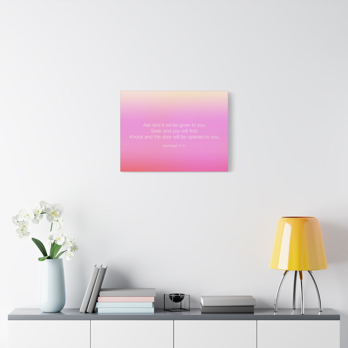 Scripture Canvas Seek And You Will Find Matthew 7:7 Christian Wall Art Bible Verse Print Ready to Hang