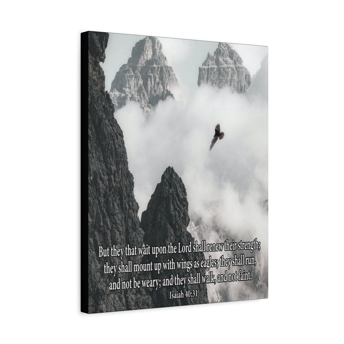 Scripture Canvas Wait Upon the Lord Isaiah 40:3 Christian Wall Art Bible Verse Print Ready to Hang