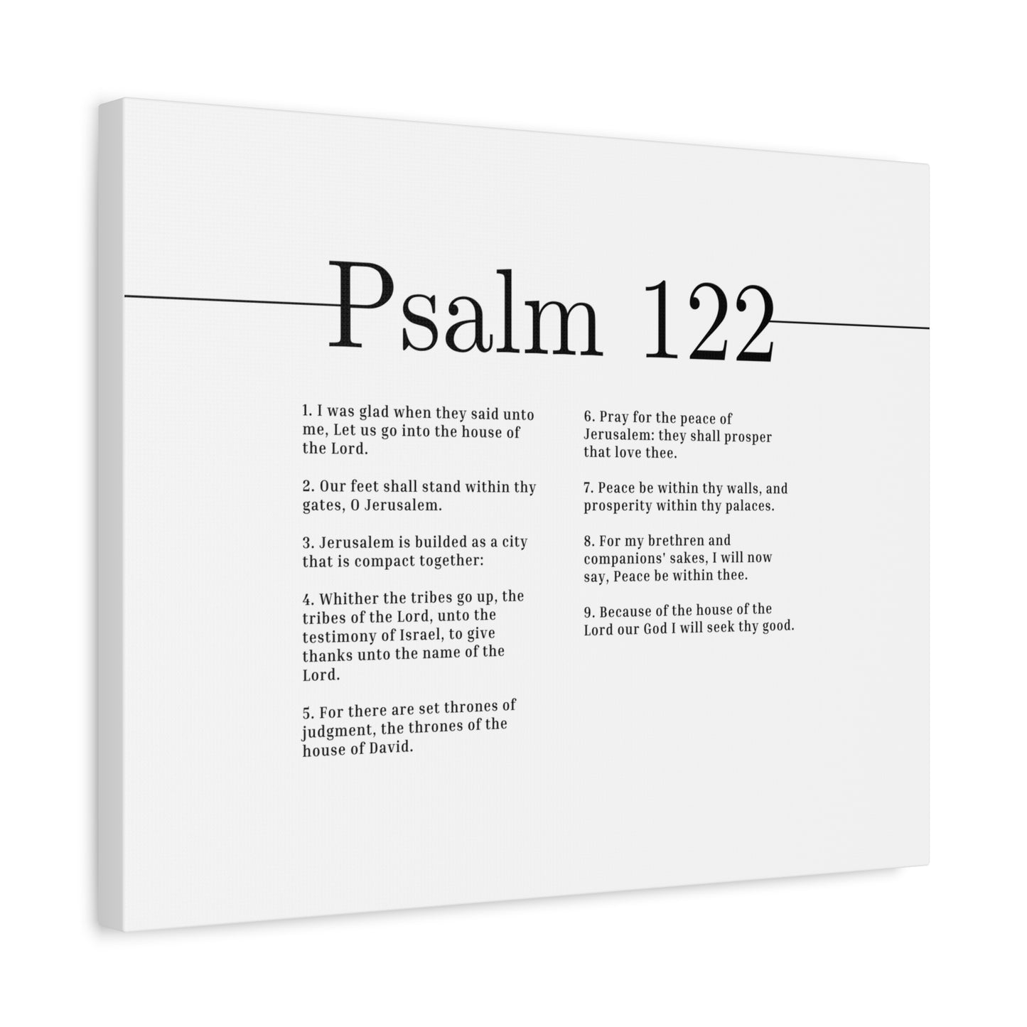 Scripture Canvas The House Of The Lord Psalm 122 Christian Wall Art Bible Verse Print Ready to Hang