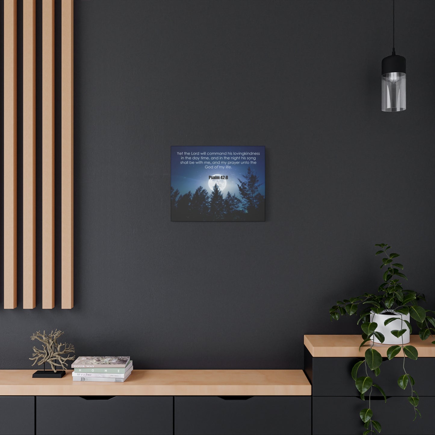 Bible Verse Canvas God of My Life Psalm 42:8 Christian Home Décor Wall Art Scripture Ready to Hang Faith Print