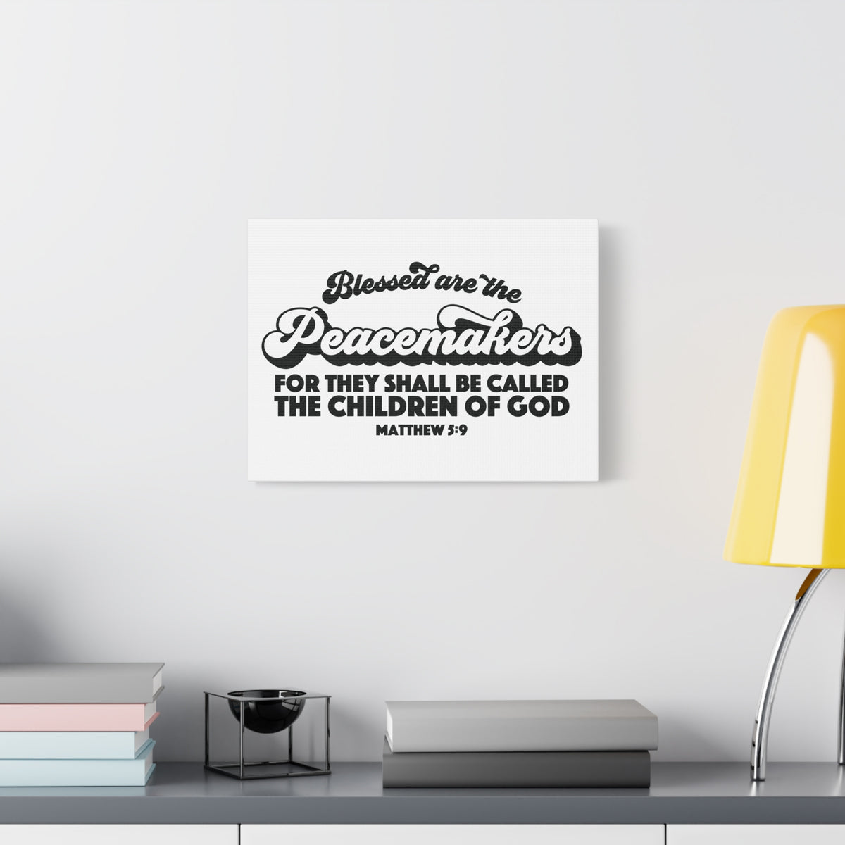 Scripture Canvas Peacemakers Matthew 5:9 Christian Wall Art Bible Verse Print Ready to Hang