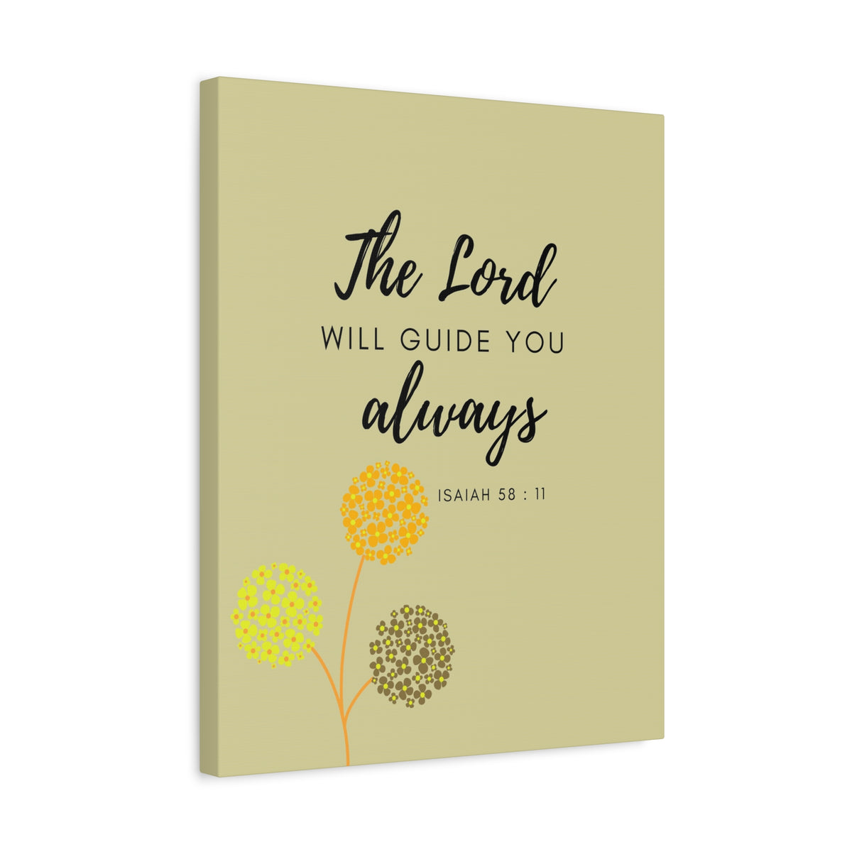 Scripture Canvas The Lord Will Guide You Isaiah 58:11 Christian Wall Art Bible Verse Print Ready to Hang