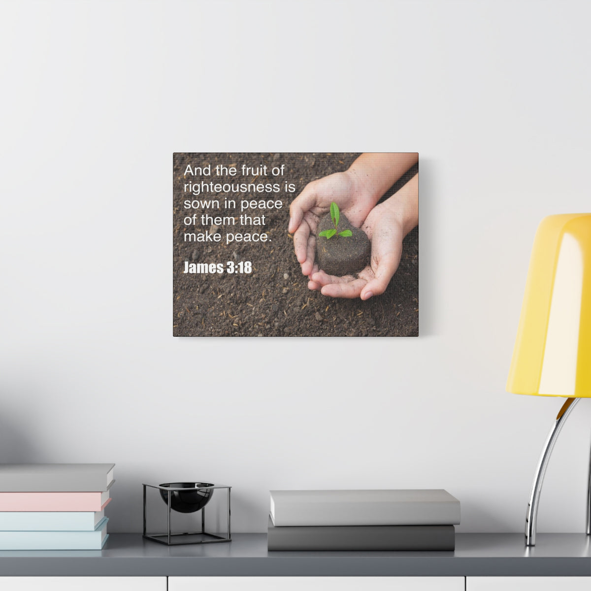 Scripture Canvas Fruit of Righteousness James 3:18 Christian Wall Art Bible Verse Print Ready to Hang